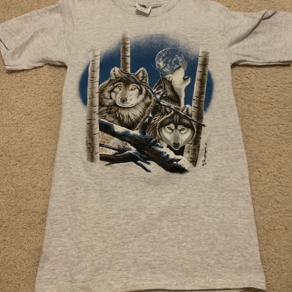 Vintage 1994 The Nature of Things Howling Wolf Sing Stitched T-Shirt - Picture 1 of 5